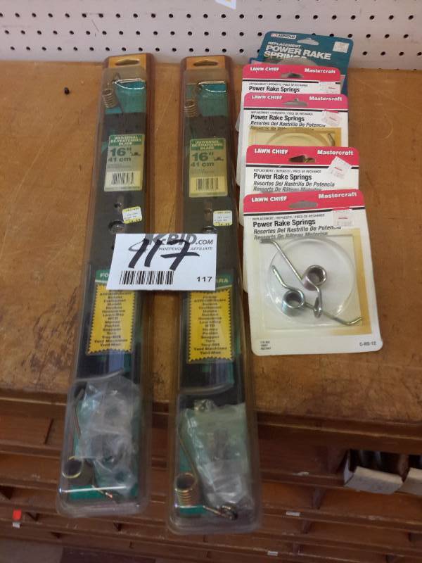lot 117 image: 2 power Rake blades and extra springs