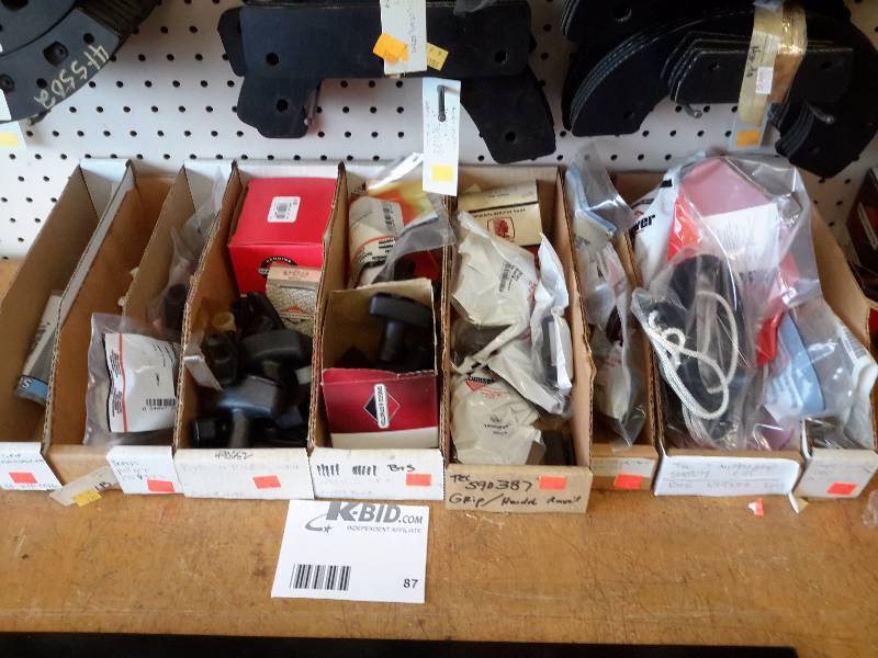 lot 87 image: Misc. Lawn mower parts as pictured..