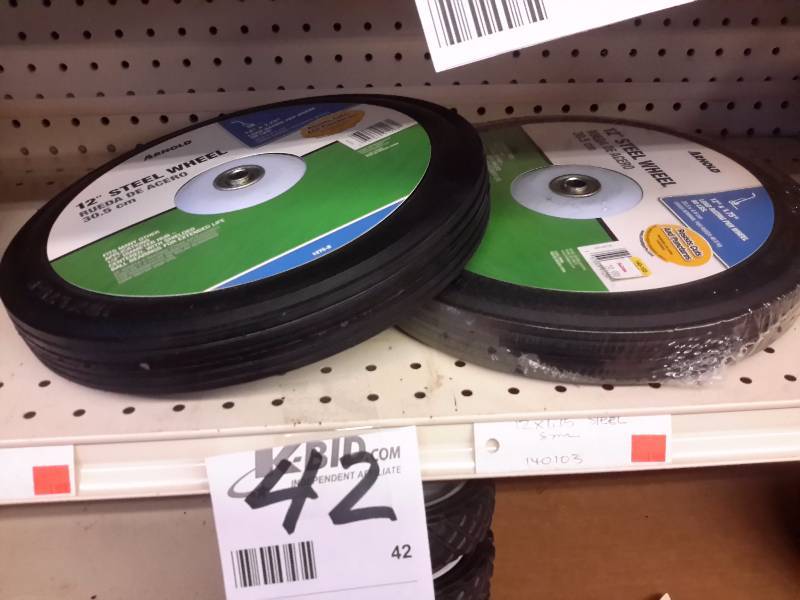 lot 42 image: 2, 12in x 1.75 replacement wheels