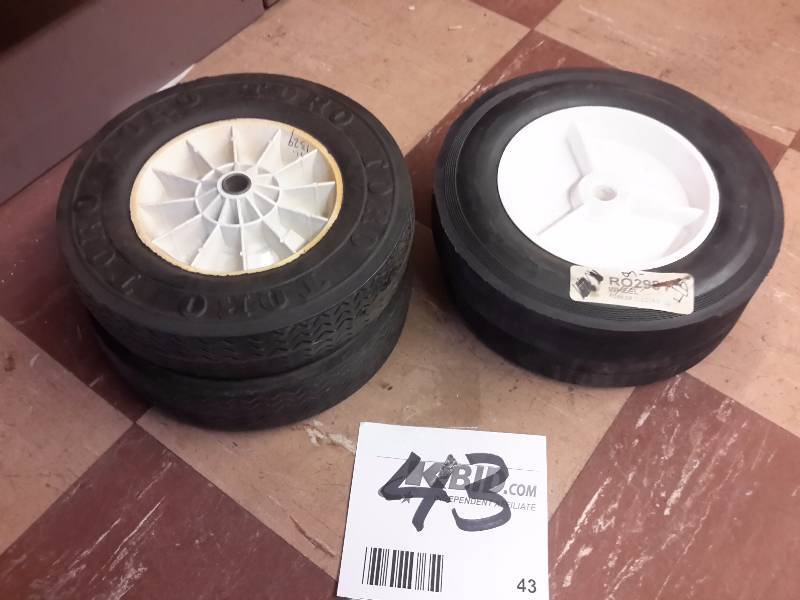 lot 43 image: 4 misc. size replacement wheels