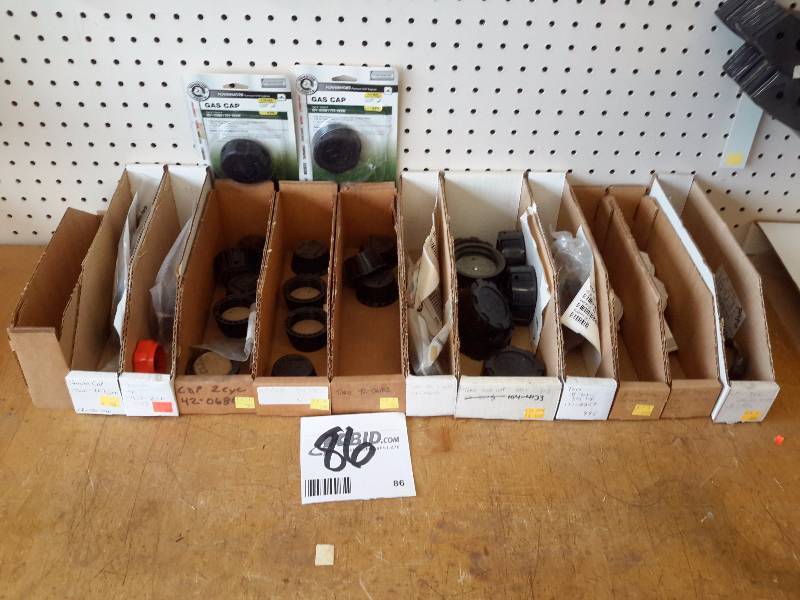 lot 86 image: Misc. Gas Caps and accessories as pictured