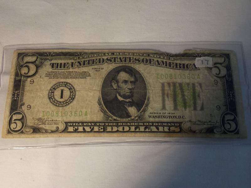 $5.00 Green Seal