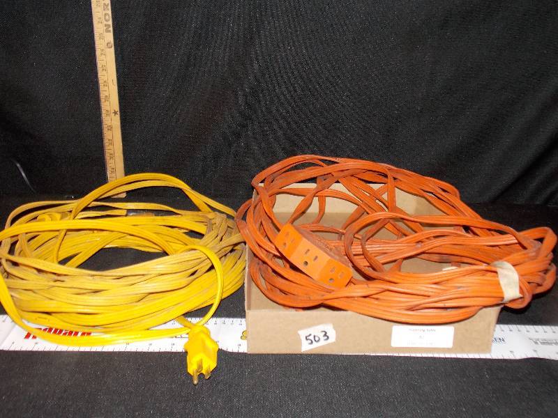 3 extension Cords orangeyellow