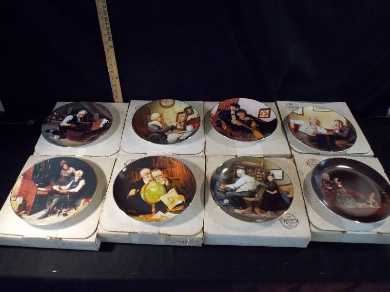 Rockwells Golden Moments 1-8 issues of Collector Plates in boxes and Certificate of Authenticity in each box