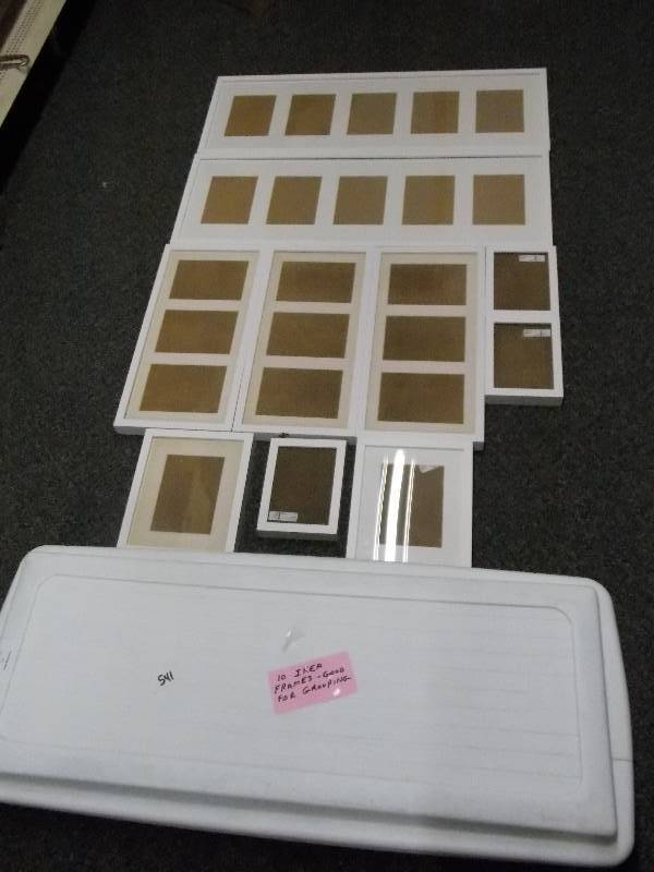 10 Ikea Frames and a tub they all fit in