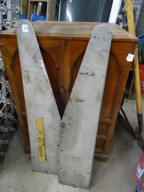 lot 28 image: 2 stainless plates. 42 x 9...