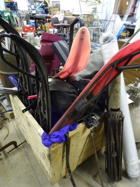 lot 40 image: Wood crate full of misc snowmobile ...