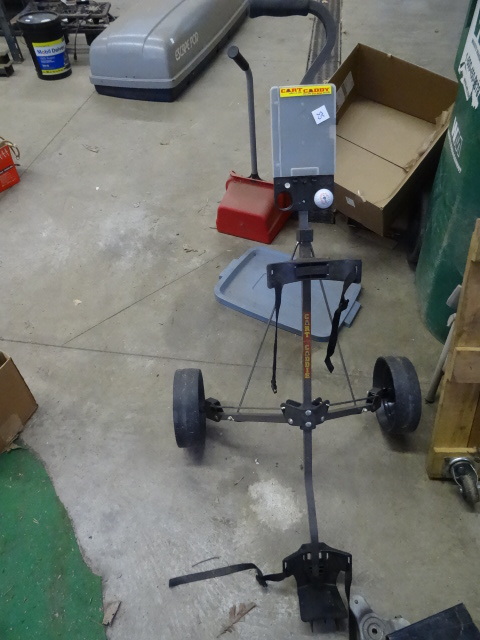 lot 55 image: Golf bag fold up cart caddy...