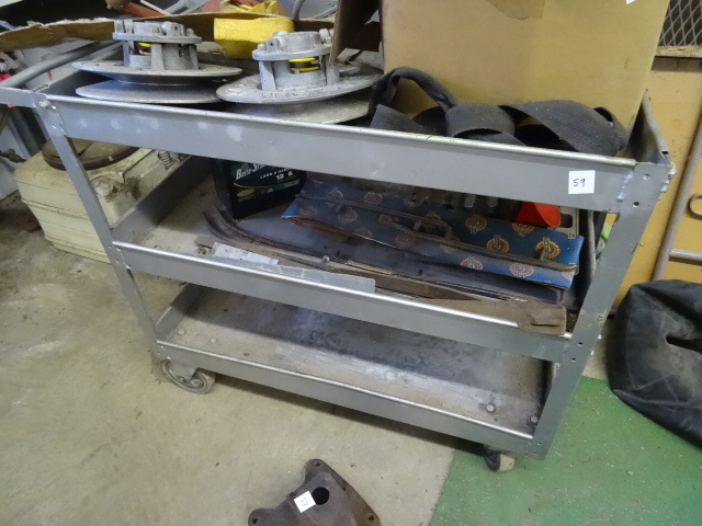 lot 59 image: 4 wheel metal shop cart. 24 x 36 x ...