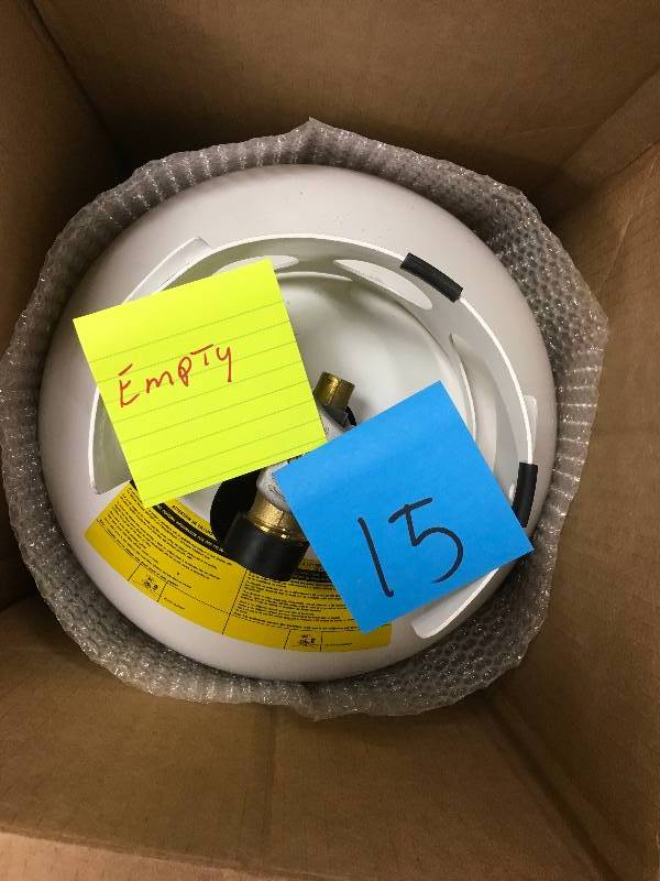 lot 15 image: 20 lb. Empty Propane Tank with Gauge open box never used
