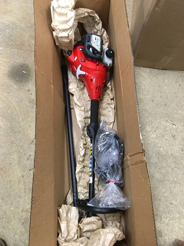 lot 25 image: Homelite ZR33650 26cc Gas Powered 17 in. Straight Shaft Trimmer open box never used