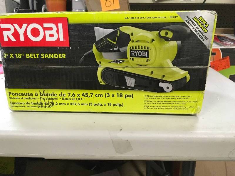 lot 49 image: Ryobi 3 x 18 Belt Sander open box never used