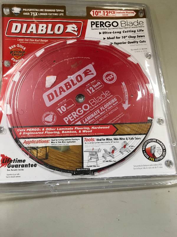 lot 50 image: Diablo 10 inch Pergo Blade 12 Tooth open box never used