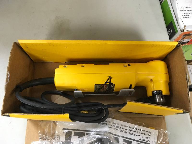 lot 52 image: DeWalt 38 Right Angle VSR Drill Corded open box never used