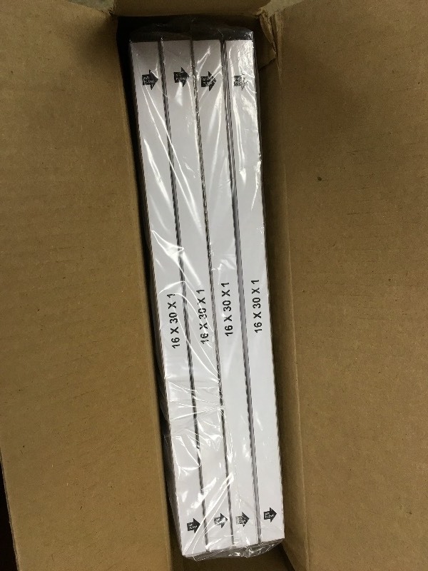 lot 58 image: Lot of 4 cases - Furnace  Filters 16 in x 30 in x 1 in new 4 filters in each box New