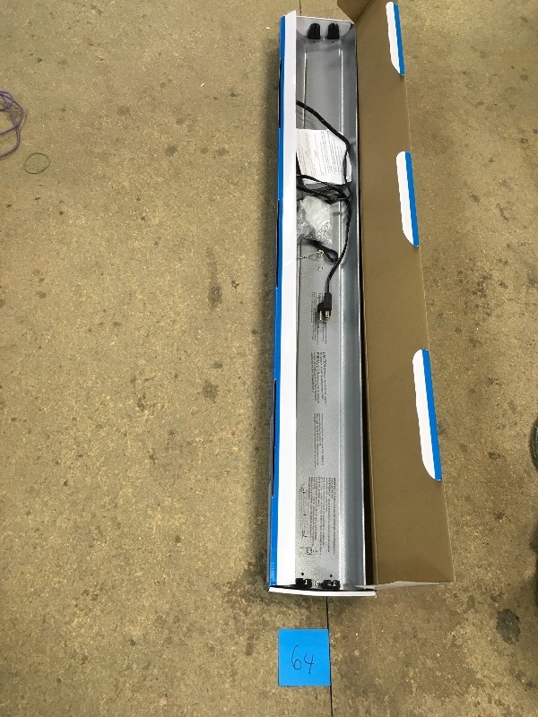 lot 64 image: Commercial Electric 2-Light 48 in. Gray Textured Fluorescent Shop Light not used