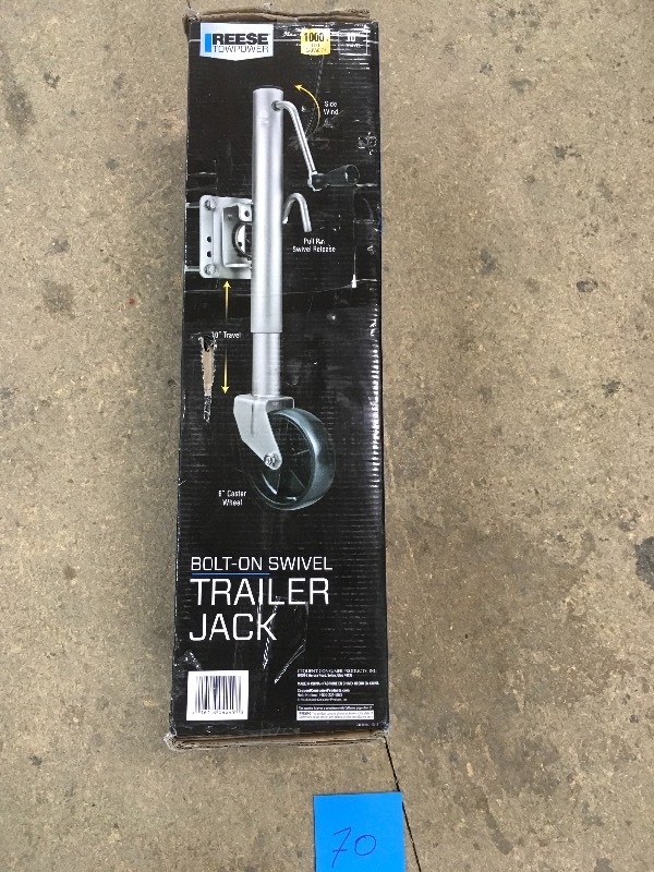 lot 70 image: Bolt on swivel trailer jack tire broke