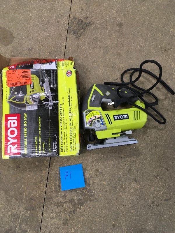 lot 71 image: Ryobi Variable Speed jig saw in like new condition