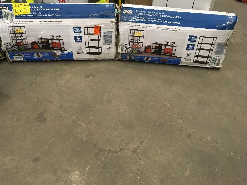 lot 23 image: Edsal 5 - Shelf Heavy-Duty Storage Unit - Lot of 2