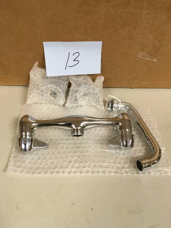 Central Brass Wall Mount Faucet with 8 Center in Polished Chrome