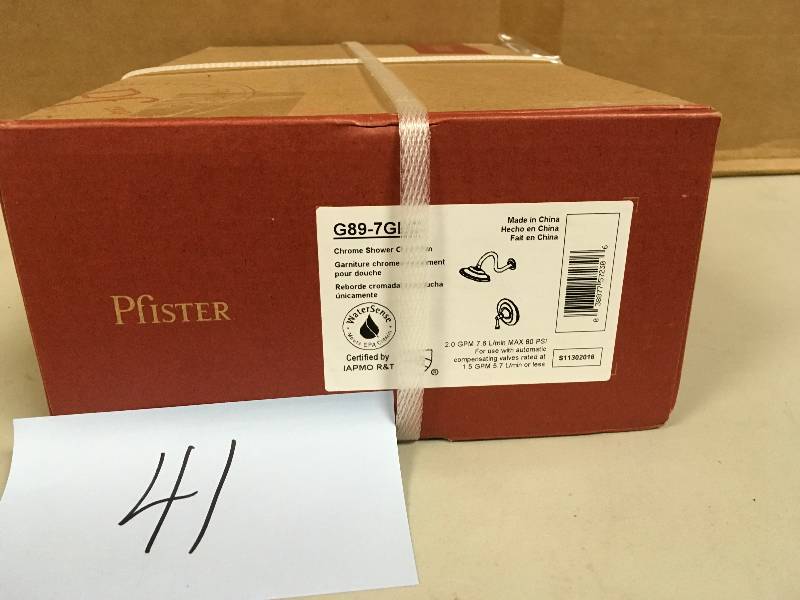 Pfister Saxton Single Handle Pressure Balance Valve Trim with Single Function Shower Head, Polished Chrome New