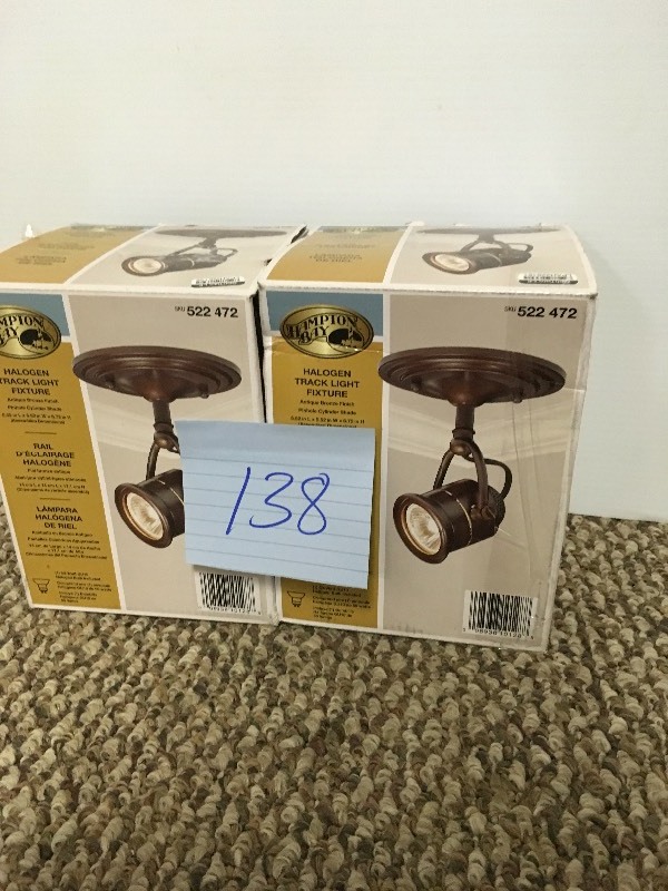 Lot of 2 Hampton Bay Halogen Track Light Fixtures not used