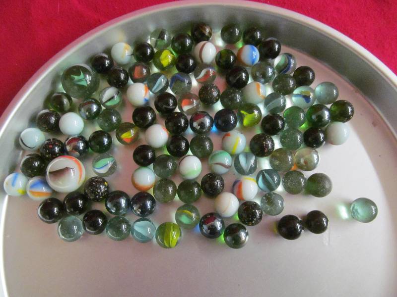 lot 31 image: vintage glass marbles