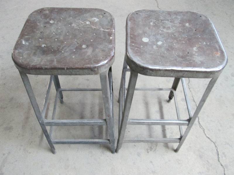 lot 46 image: Steel Shop Stools