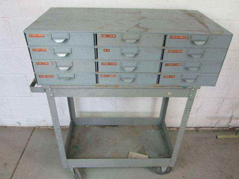 lot 47 image: 12 Drawer Organizer & Shop Cart