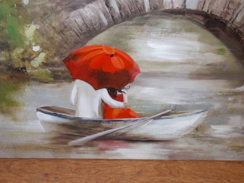 lot 27 image: Large Canvas Picture oil on canvas 39 12 x 39