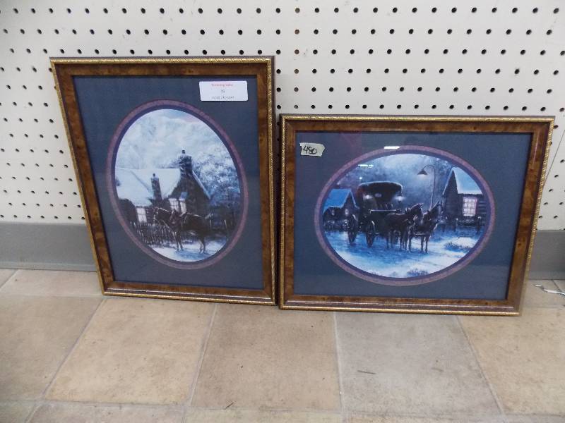 lot 35 image: 2 Various Horse pictures with carriages