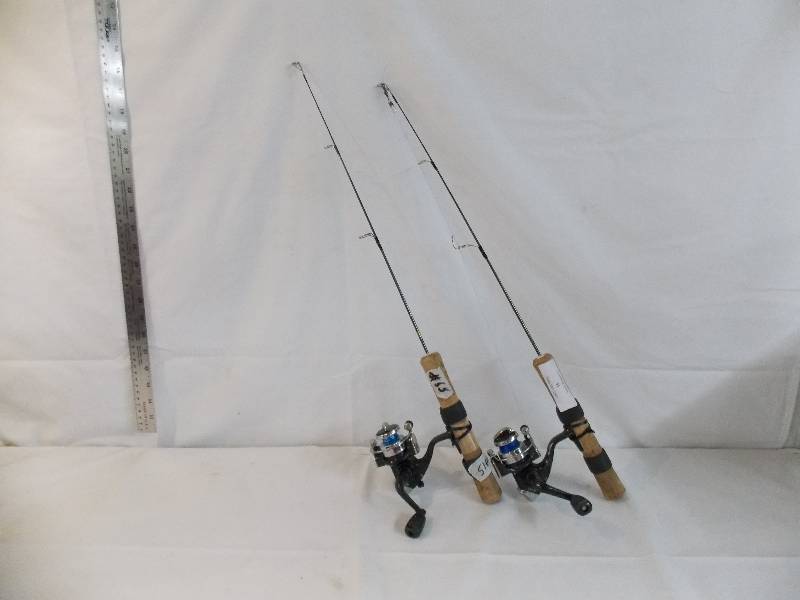 lot 55 image: 2 Ice Fishing poles with reels