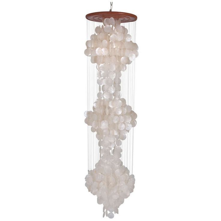 lot 86 image: 3-tier Philippine Shell Lamp