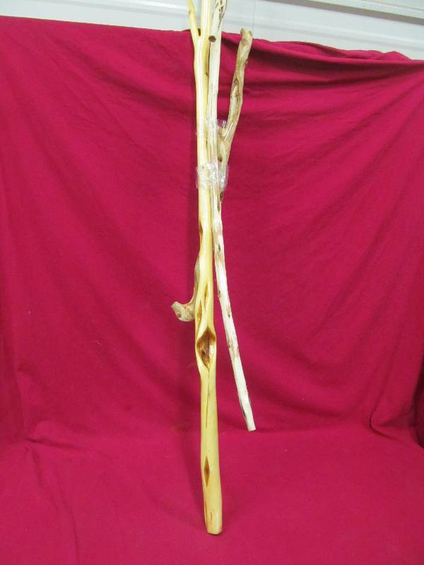 lot 1 image: Diamond willow walking sticks