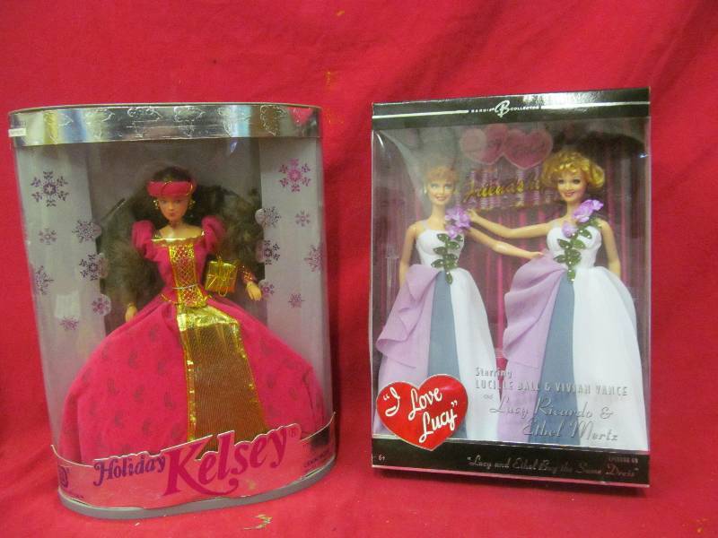 lot 54 image: Lucy, Vivian Barbie, Holiday Kelsie Barbie