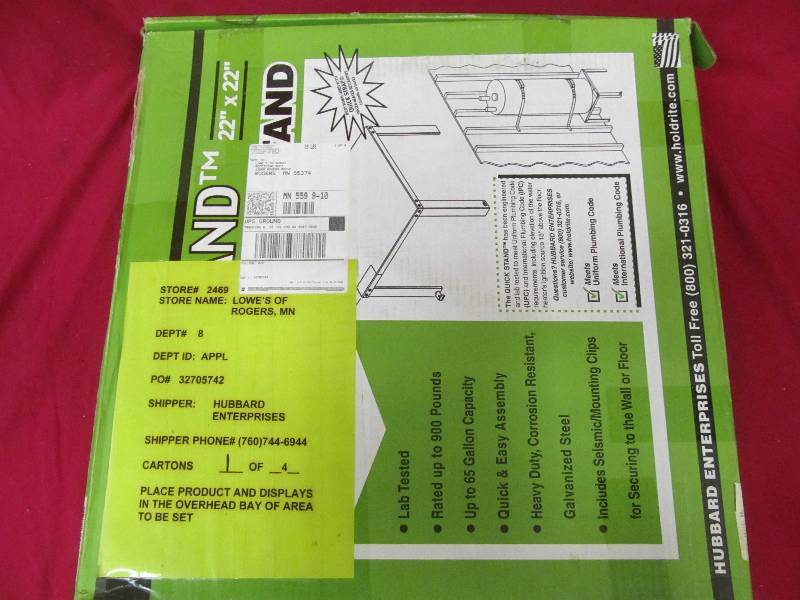 lot 101 image: Quick Stand water heater stand