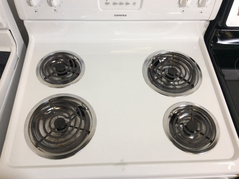 lot 62 image: Tappan White Coil Top Electric Stove