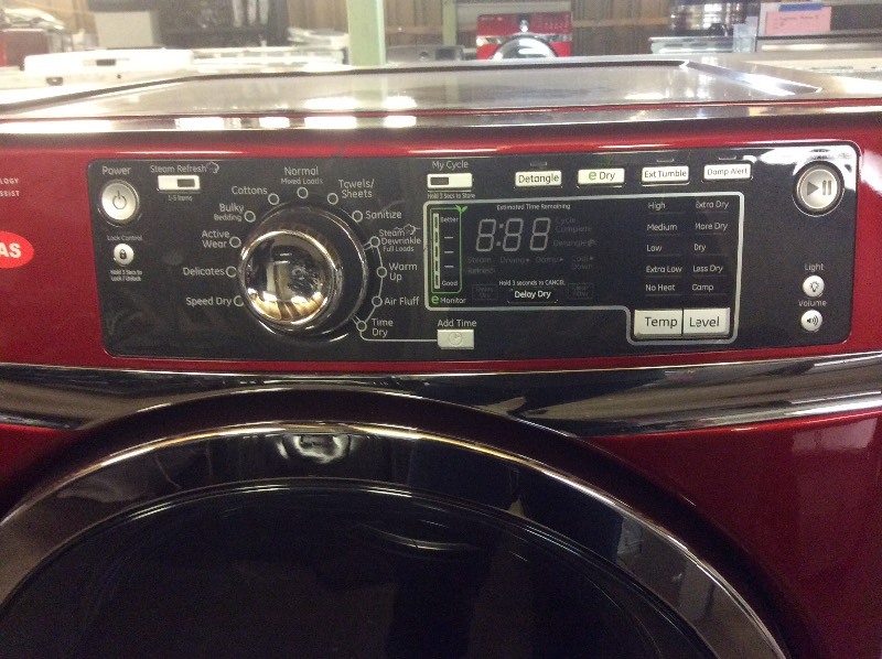 lot 20A image: GE Red Front Load Gas Dryer