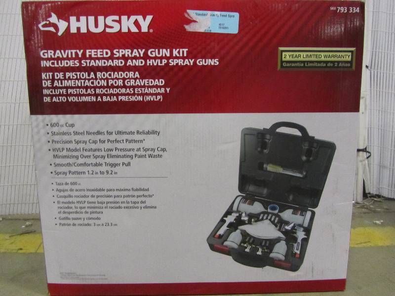 lot 9 image: Husky HVLP and Standard Gravity Feed Spray Gun Kit