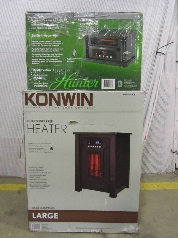 lot 25 image: Hunter 1500-Watt Tabletop Quartz Infrared Heater with Remote Control Ningbo Konwin Electrical Appliance GD8215BW-6 Infrared Heater, 1500-Watts