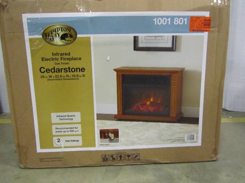lot 27 image: Hampton Bay 1500-Watt 3-Element Infrared Electric Fireplace