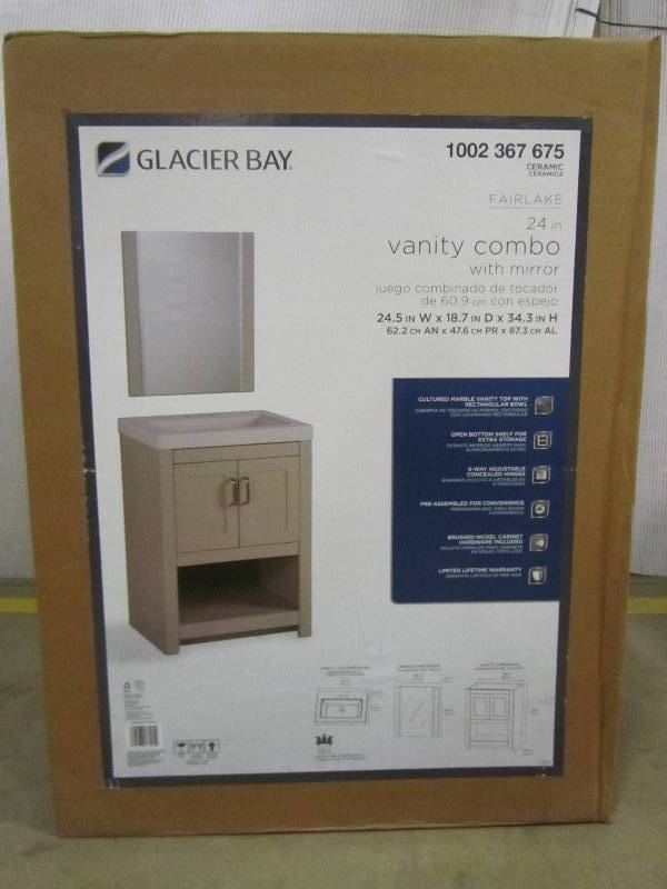 lot 37 image: Glacier Bay Spa 24.5 in. W Bath Vanity with Cultured Marble Vanity Top
