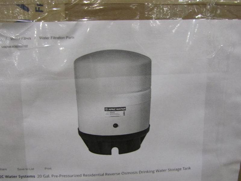 lot 40 image: APEC Water Systems 20 Gal. Pre-Pressurized Residential Reverse Osmosis Drinking Water Storage Tank