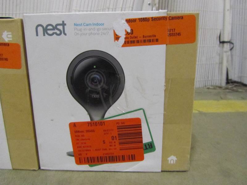 lot 49 image: Nest Cam Indoor 1080p Security Camera (x2)