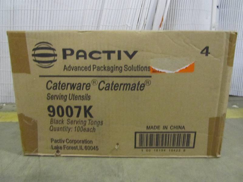 lot 59 image: PCT 9007K 9 in. Servingware Tongs, Black 100 Count (1 box)