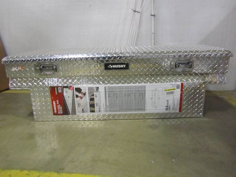 lot 73 image: Husky 60 in. Aluminum Polished Deep Truck Bed Chest