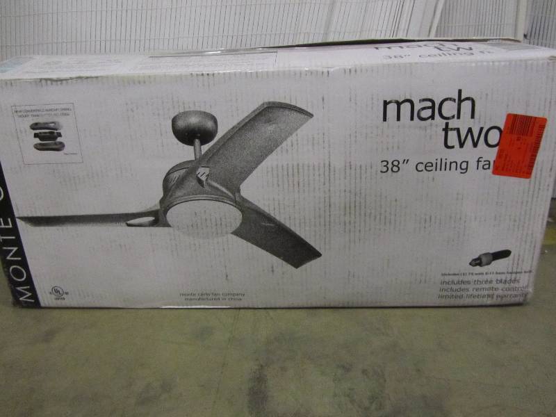 lot 90 image: Monte Carlo Mach Two 38 in. Titanium Ceiling Fan