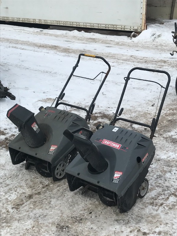 lot 4 image: (2) Craftsman Single Stage Snow Blowers