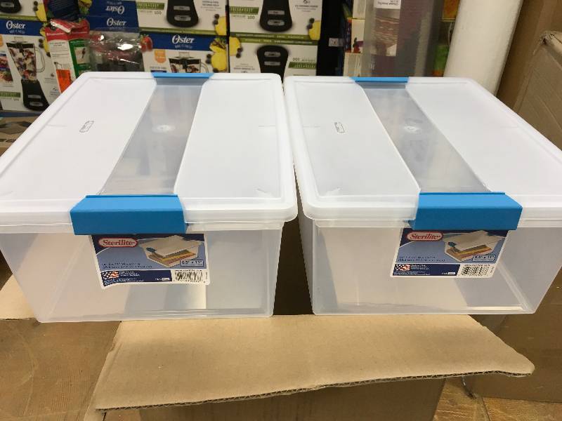 Sterilite Corp Box Clip Deep Clear Storage Container - Lot of 4 open box never used