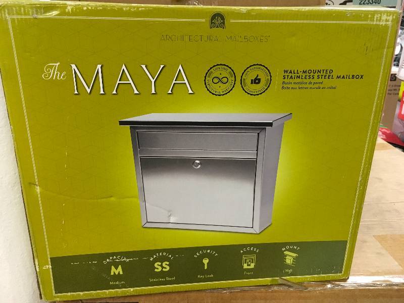 The Maya Wall-Mounted Stainless Steel Mailbox open box never used